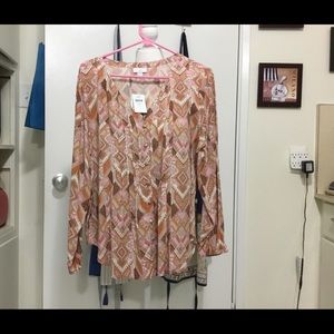 J Jill!  Ladies button front, long sleeve tunic.